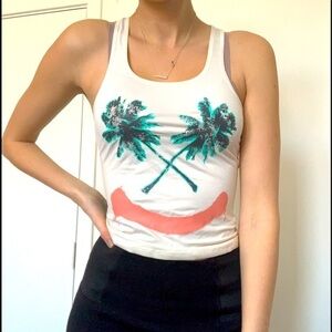 ✨NWT✨ Billabong white and aqua waterproof tank top
